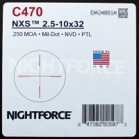 Nightforce ナイトフォース NXS 2.5-10x32 Mil-Dot C470